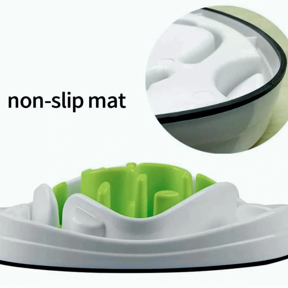 Pet Central Dog Food 2 Interchangeable Maze Slow Feeder Bowl 11x11x3